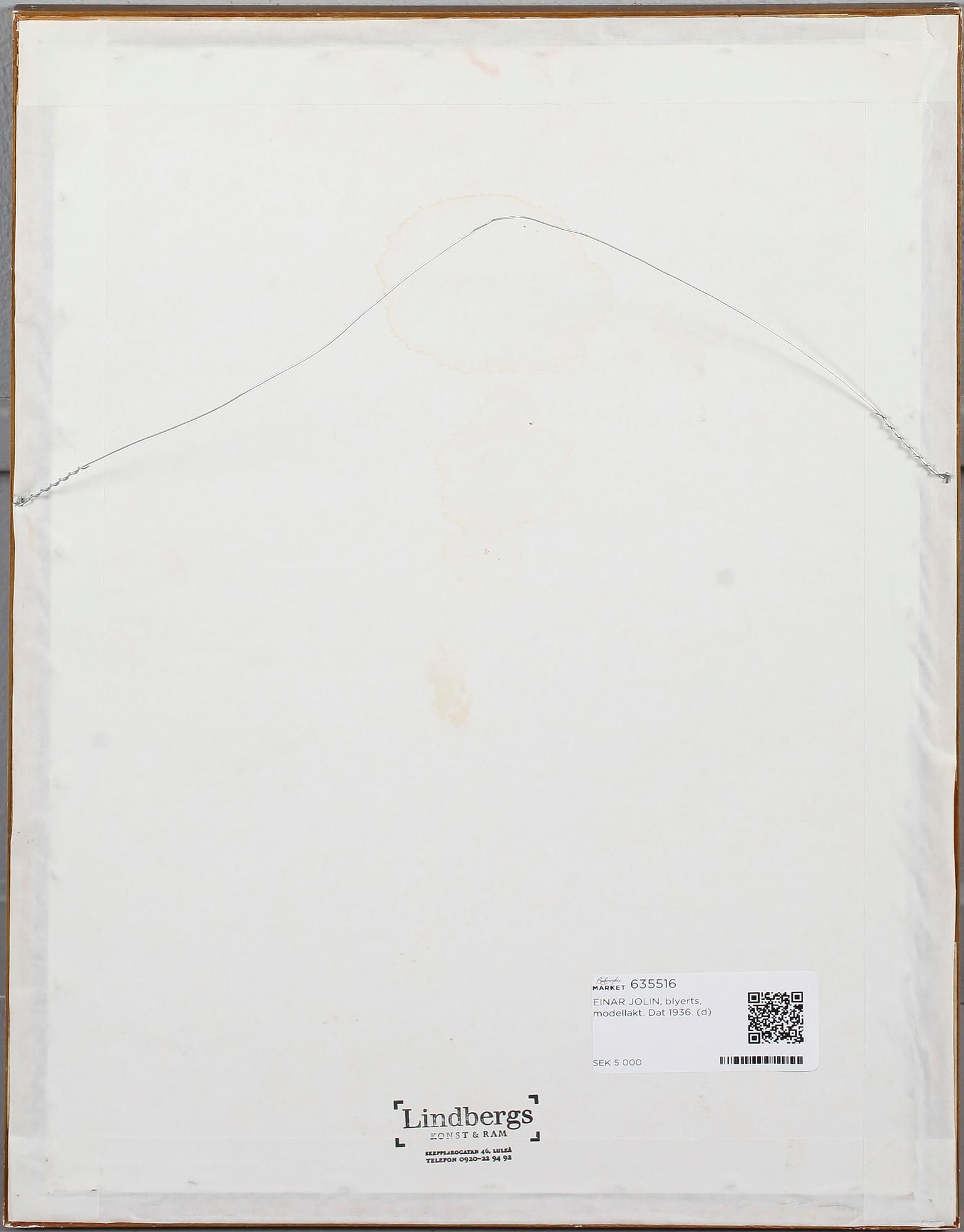 EINAR JOLIN, blyerts teckning, signerad och daterad 1936.
