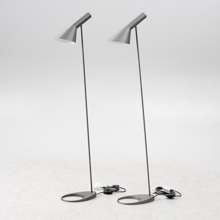 Arne Jacobsen, a pair of 'AJ' floor lamps, Louis Poulsen, Denmark.
