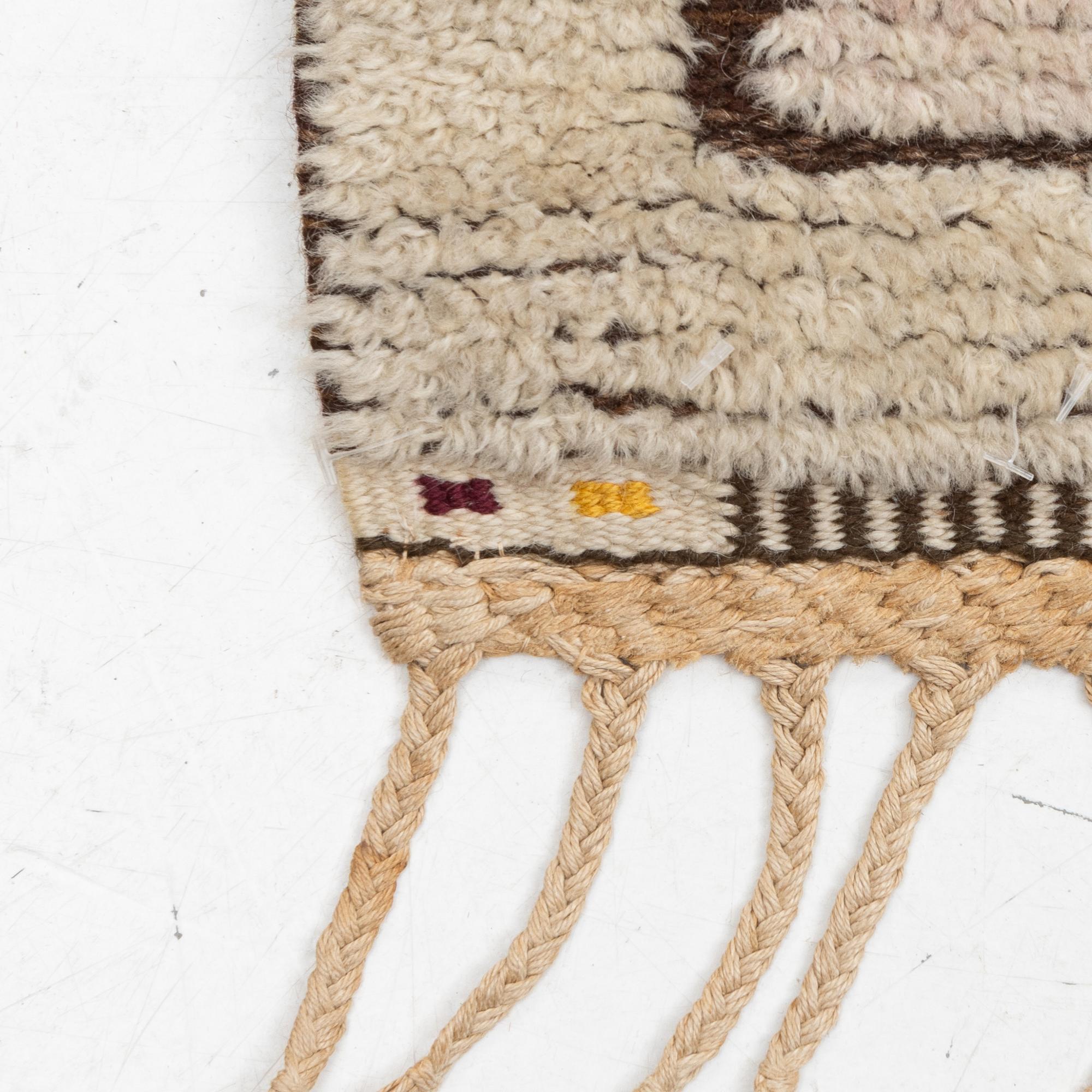 Märta Måås-Fjetterström, A 'Skvattram' carpet, knotted pile in relief, ca 365 x 228 cm, signed AB MMF.