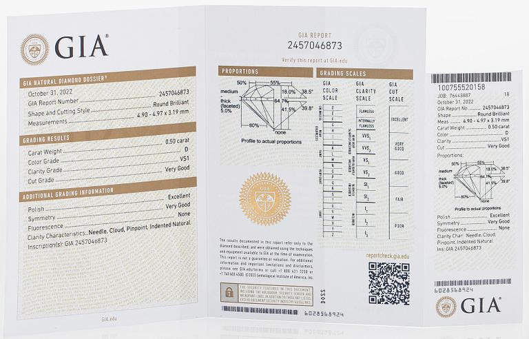 Örhängen, 18K vitguld med briljantslipade diamanter.