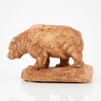 Arvid Knöppel. Sculpture, signed. Patinated plaster.
