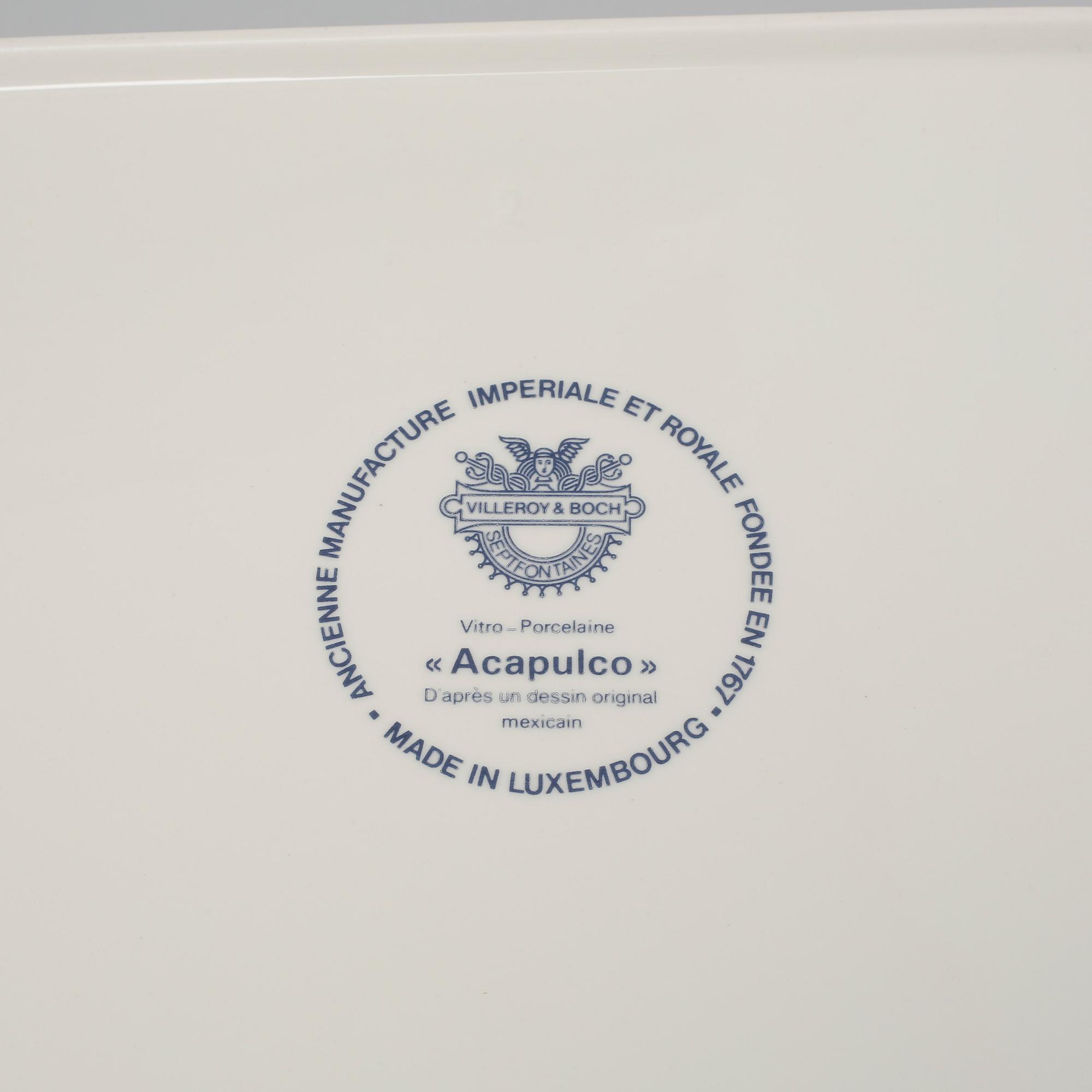 MATSERVIS, 46 delar, porslin, "Acapulco", Villeroy & Boch, Luxemburg, 1900-talets andra hälft.