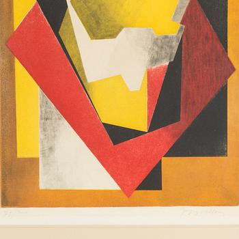 JACQUES VILLON, etching in colurs, signed and numbered.