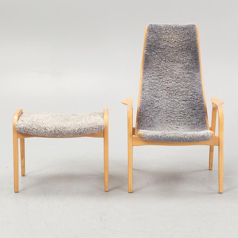 Yngve Ekström, fåtölj med fotpall, "Lamino", Swedese.