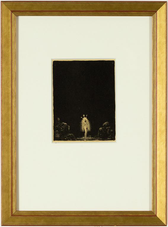 John Bauer, lithograph, from: "Troll", 1915. Signed J B in the print.