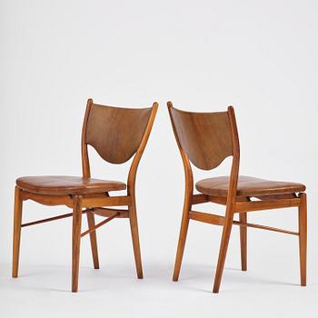 Finn Juhl, a set of four chairs and a pair of armchairs, model "Bo-63" and "Bo-72", Bovirke, Denmark, 1950s-60s.