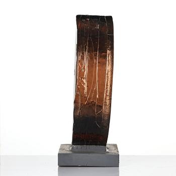 Edvin Öhrström, "Strömvirvlar" (Whirlpools), a cast glass sculpture, Lindshammar Glassworks, 1984.
