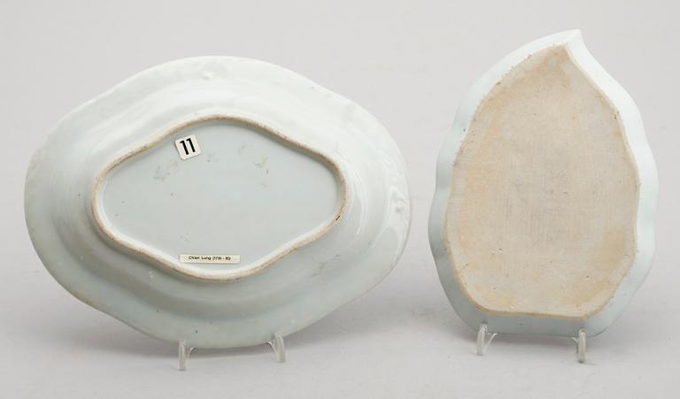 FAT, 2 st, porslin, Kina, Qianlong 1736-1795.
