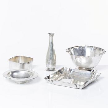 5 pieces of silver goods, including CG Hallberg, 20th century.