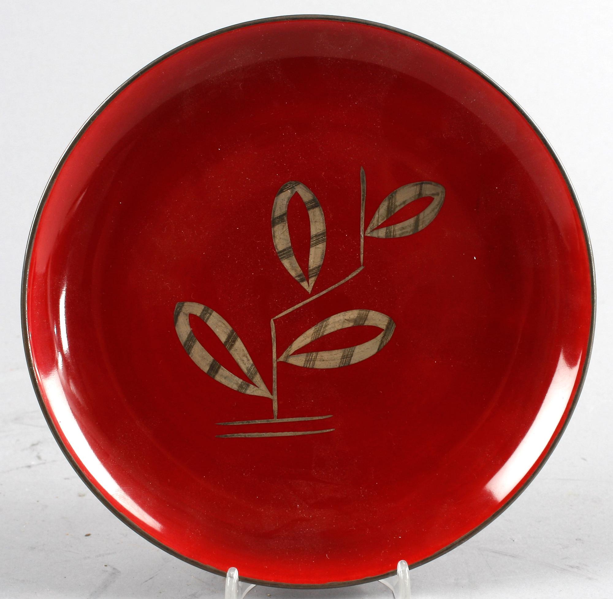 SKÅL och ASSIETTER, 11 st, flintgods, "Silvana", Gefle, 1900-talets mitt.