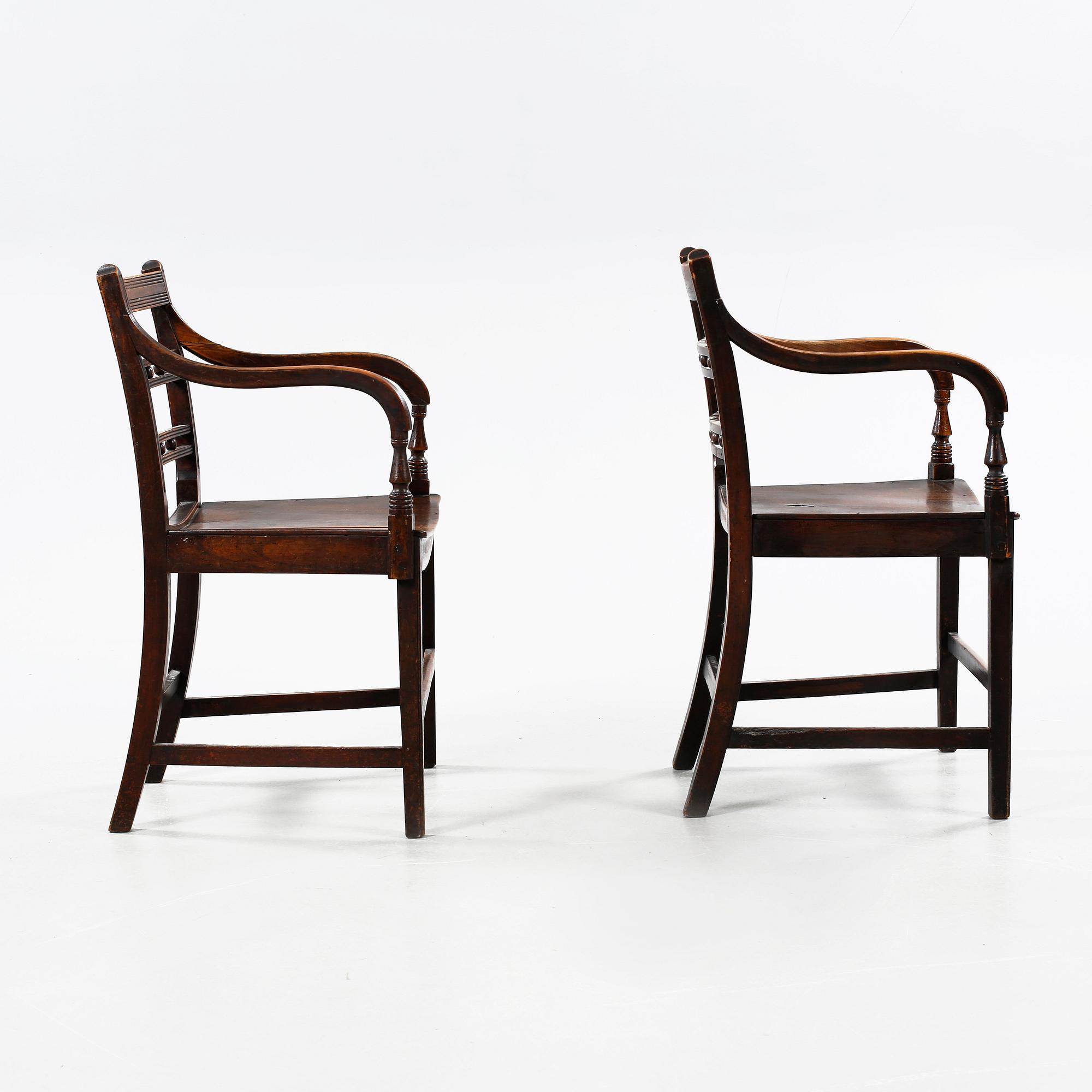 A pair of chairs from around the turn of the century 1900.