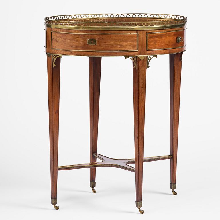 A late Gustavian mahogany table attributed to C. D. Fick (master in Stockholm 1776-1806).