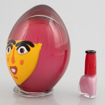 Erik Höglund, glasskulpturer, 2 st, signerade Strömbergshyttan,.