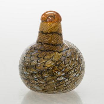 Oiva Toikka, a 'Summer Grouse' glass bird, signed O. Toikka Nuutajärvi.