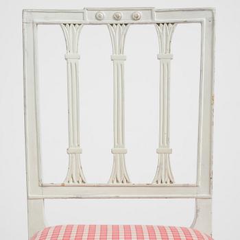 An assembled suite of ten  late Gustavian chairs, circa 1800.