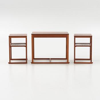 Carl Malmsten, a three-piece nesting table, 'Släden', second half of the 20th century.