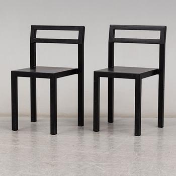 BORIS BERLIN/POUL CHRISTIANSEN, a 'Non' table with two chairs by Komplot design for Källmo.