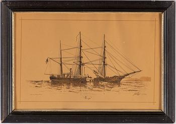 JACOB HÄGG, photo lithograph, signed and dated 1879 in print.