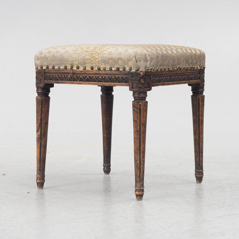 Stool, Gustavian, late 18th century.