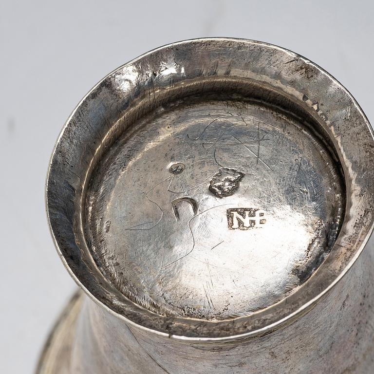 Two Swedish silver beakers and a tumbler, Stockholm, second half of the 18th century - early 19th century.