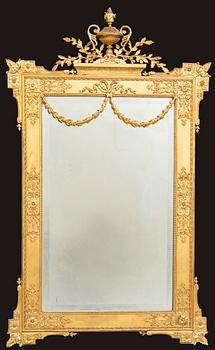 A gilded later 19th century mirror.