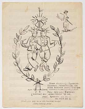 Gösta Adrian-Nilsson, Portfolio with three scores,  "Dialog mellan piano och cello", opus 2, "Sång och piano", opus 3.