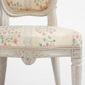 A pair of Gustavian chairs by I. E. Höglander (master in Stockholm 1777-1813).