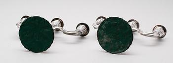 KANDELABRAR, 1 par, silver, svenska importstämplar, Tyskland, 1900-talets första hälft.