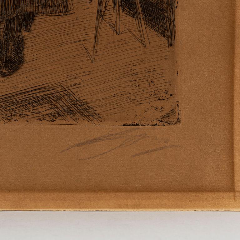 ANDERS ZORN, etching, 1909, state VI of VI, signed in pencil.