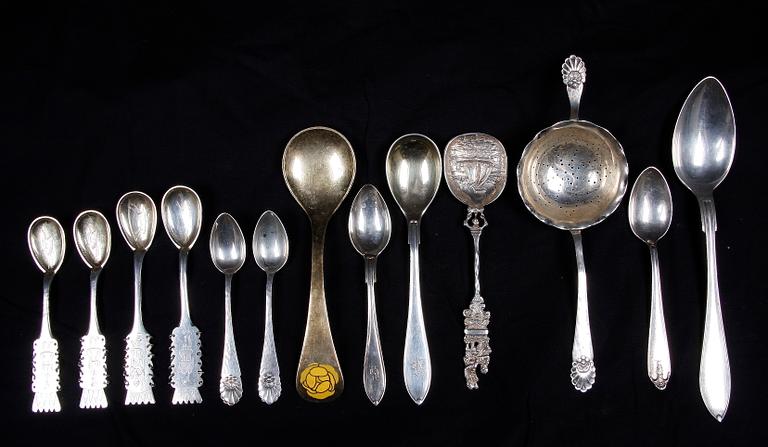 PARTI SILVER, ca 40 delar. Bla Georg Jensen. 1800/1900-tal.