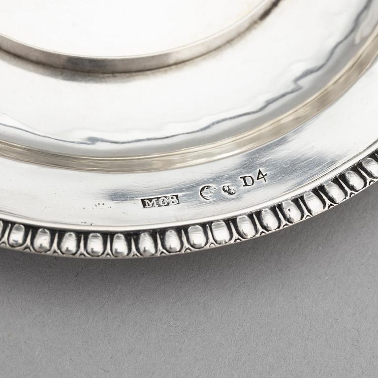 A Swedish Silver Empire Sauce Bowl With Dish, mark of Mikael Olof Barkman, Varberg 1834.