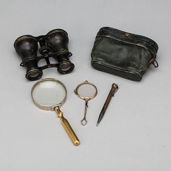 PARTI DIVERSE, 4 delar, bl a teaterkikare. 1800/1900-tal.