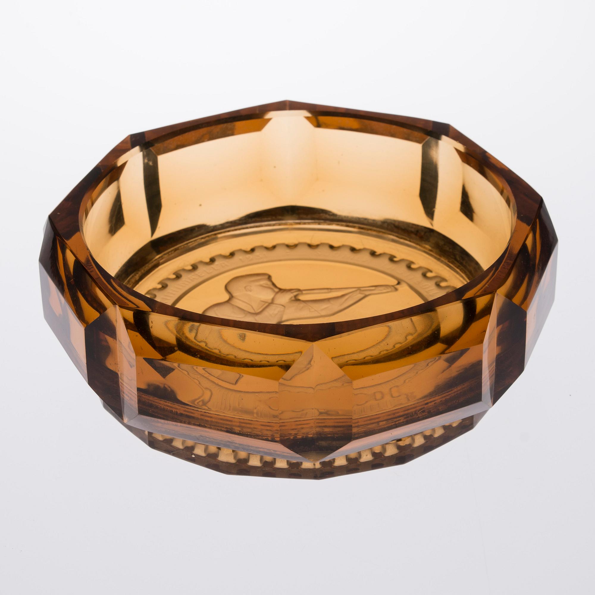 SKÅL, glas, "Glasblåsarnas skål", numrerad 97., Riihimäen Lasi, 1931.