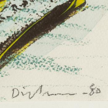 Erik Dietman, blandteknik på papper, signerad och daterad -80.