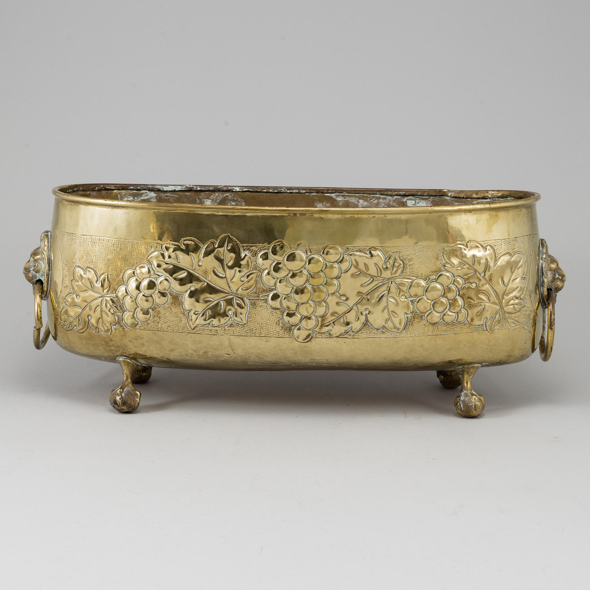A 19th century brass jardiniere.