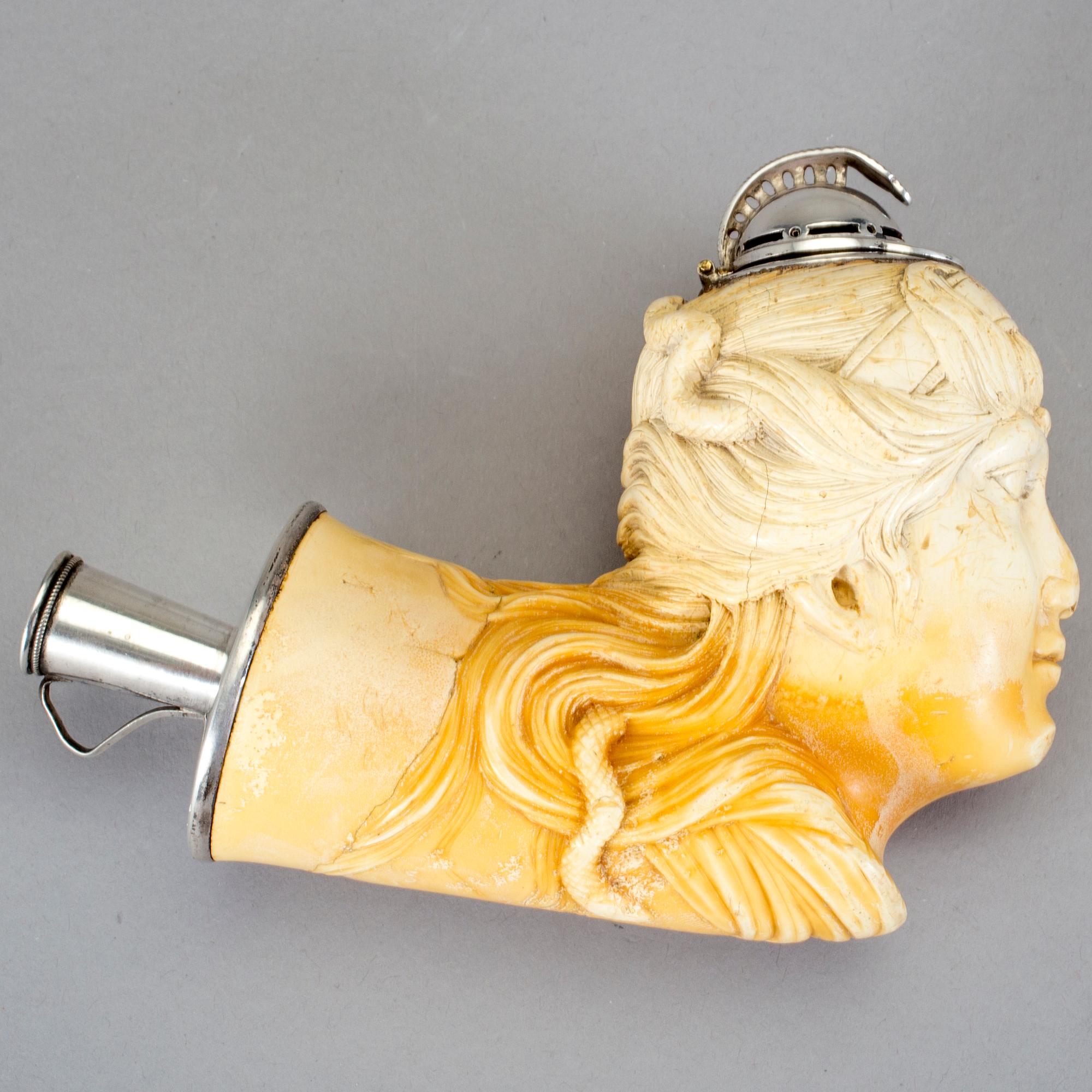 PIPHUVUD, sjöskum, silver, 1800-talets mitt.