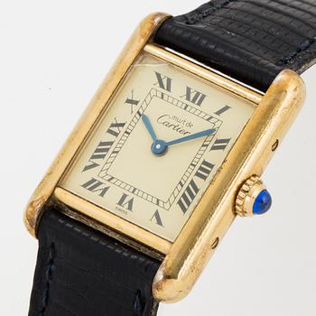 CARTIER, Tank Vermeil, wristwatch, 20,5 mm.