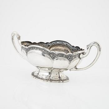 A silver jardiniere and a box,  including mark of Johan Petter Lund, Kristianstad (active 1795-1808).