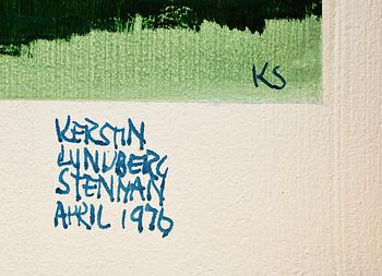 KERSTIN LUNDBERG STENMAN, olja på pannå, sign o dat april 1976.