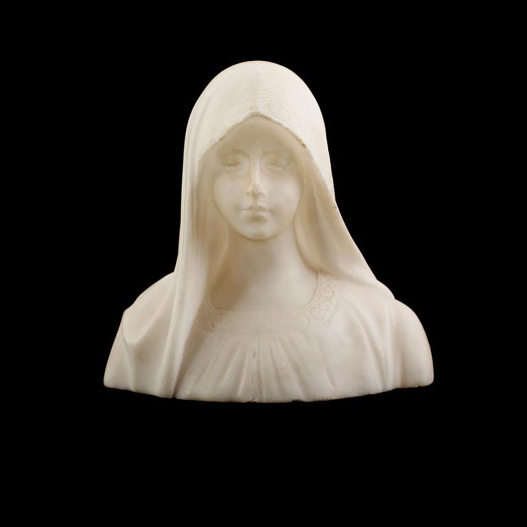 OKÄND KONSTNÄR, skulptur, cararramarmor, signerad Nelson, 1800-tal.