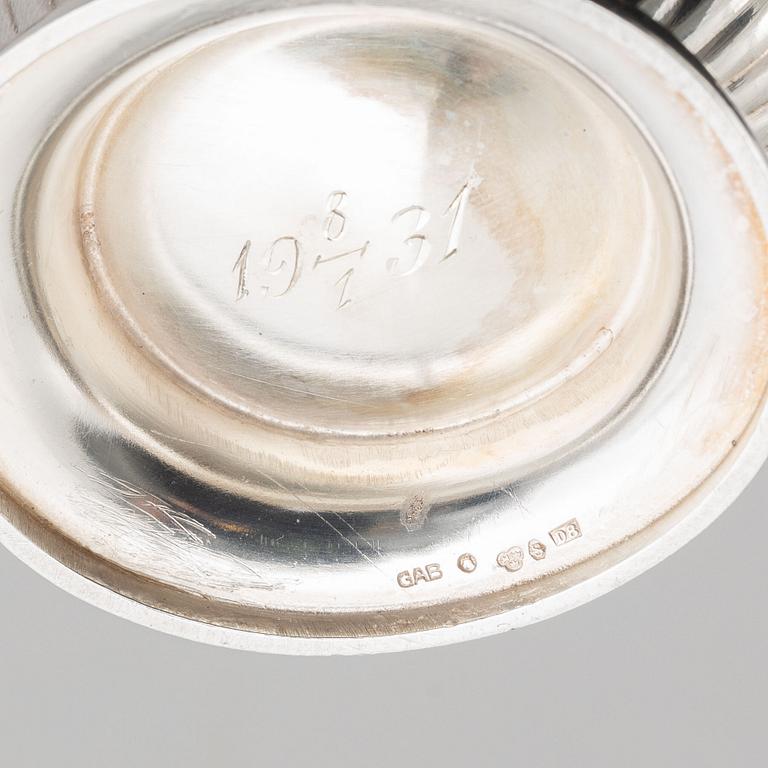 Kaffeservis, 3 delar, silver, GAB, Stockholm 1928-30.