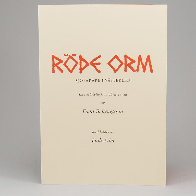 JORDI ARKÖ, 1 KASETT, "Röde Orm", med ca 105 litografier, signerade.