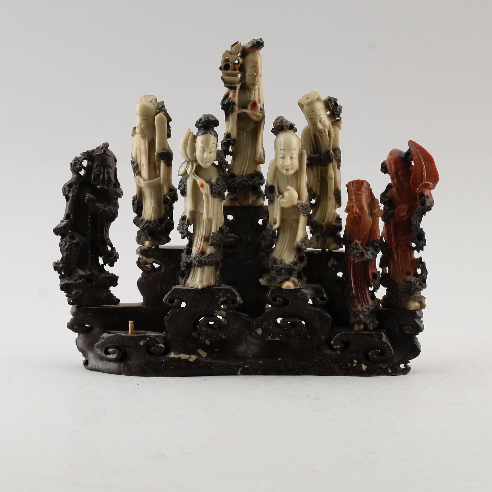 SKULPTUR, soapstone, Kina, 1900-tal.
