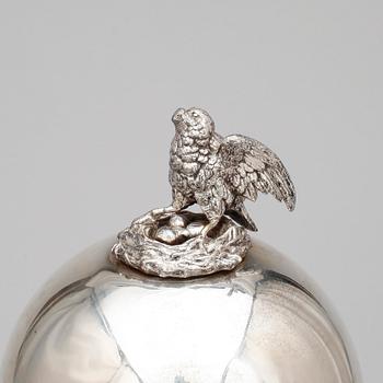 ÄGGVÄRMARE, nysilver, omkring sekelskiftet 1900.