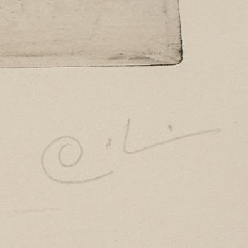 CARL LARSSON, an etching, signed.