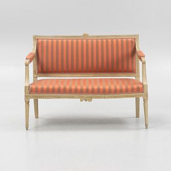 A Gustavian sofa from Lindome, circa 1800.