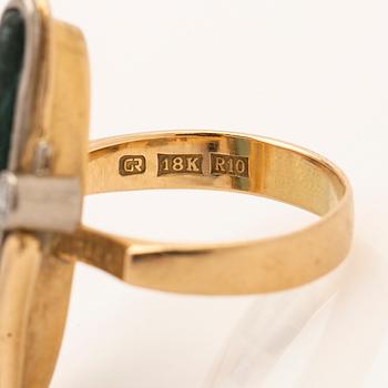 Ring, 18k med turmalin och briljant, Anders Molin Ädelsmedja, 1991.