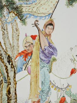 A group of four Chinese porcelain placques, Republic, early 20th century.