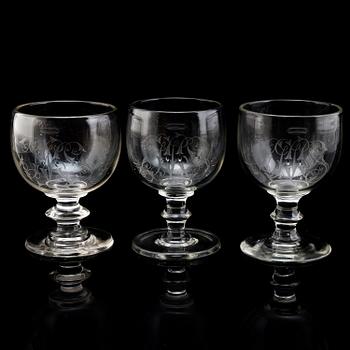 VINGLAS, sex stycken, 1800-tal.