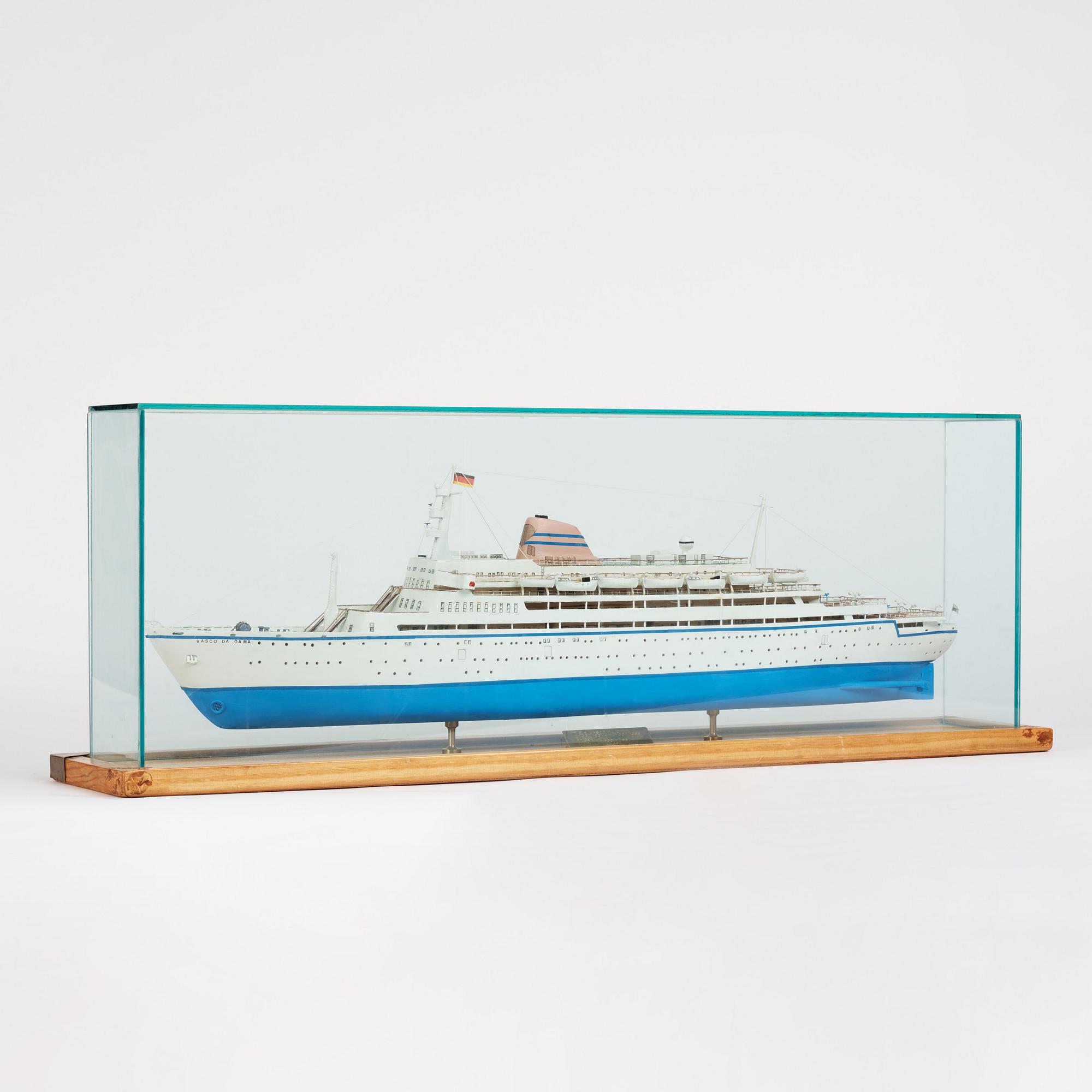 Ship model, T.S.S. Vasco da Gama, built by Gunnar Roempke in 1989.